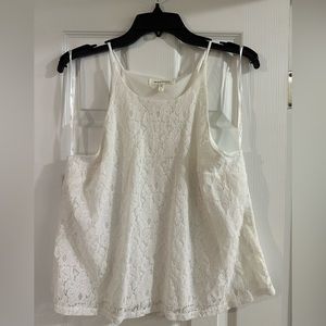 Monteau White Lace Tank Dressy Top NWT